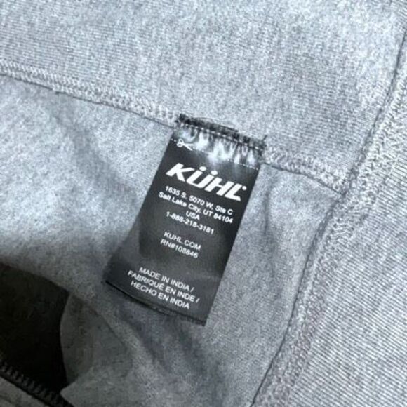Kuhl Heather Gray Full Zip Organic Cotton Thumbhole Brava Hoody Medium - Picture 6 of 11